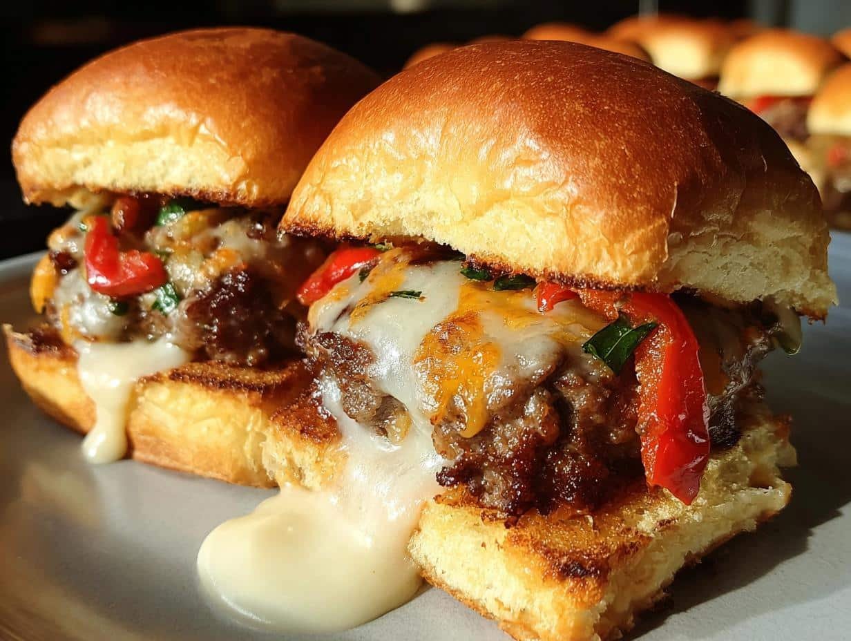 Cheeseburger Sliders Queso