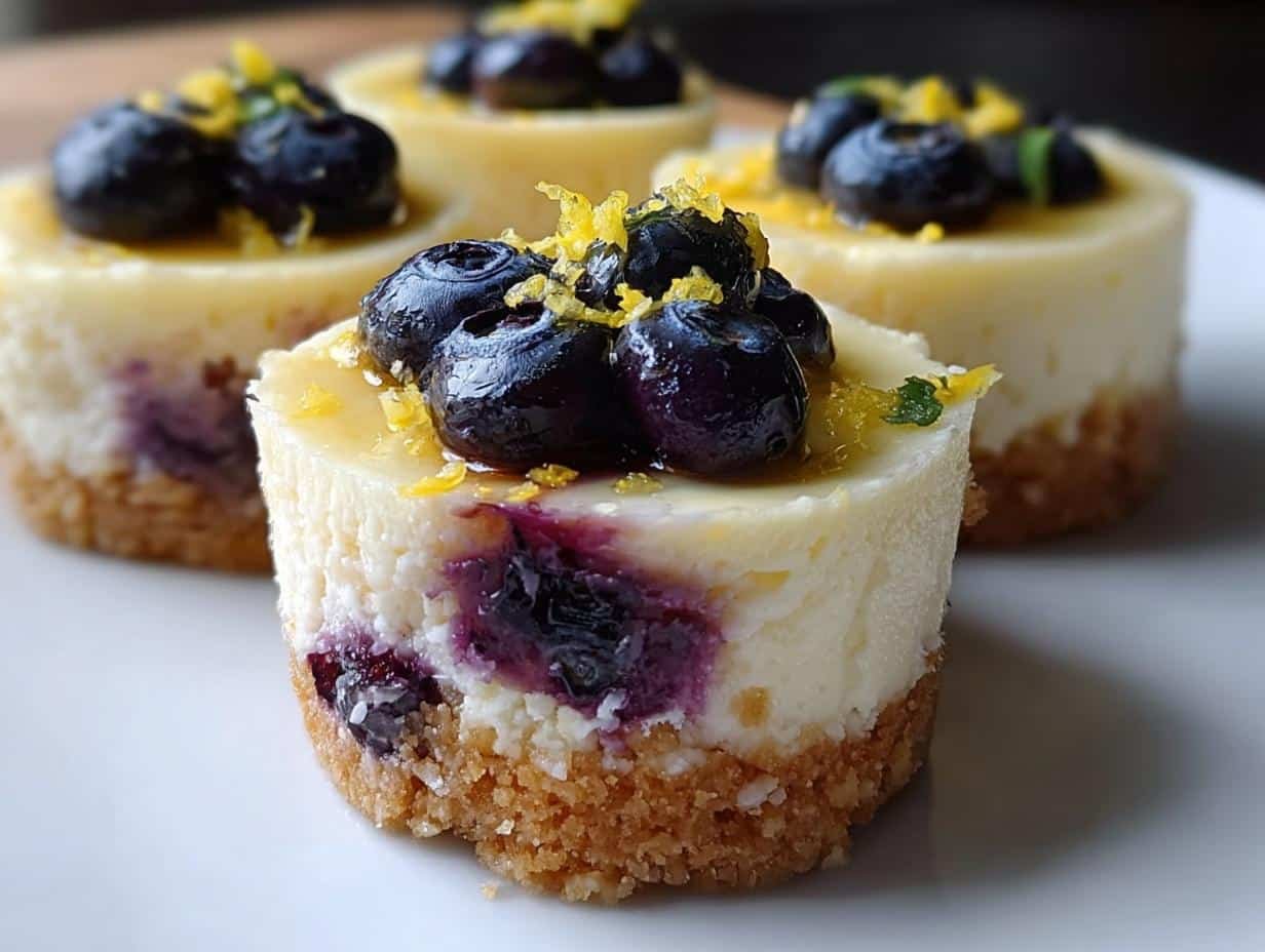 Mini Lemon Blueberry Cheesecakes - detail 1