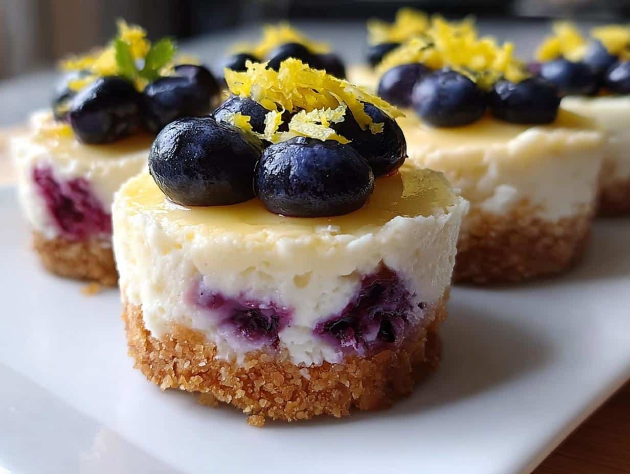 Mini Lemon Blueberry Cheesecakes - detail 2