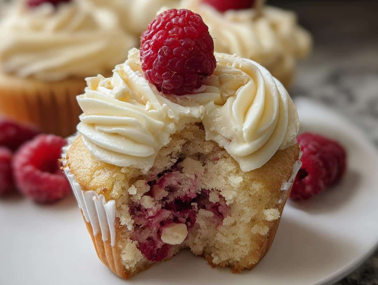 Raspberry White Chocolate Cupcakes: 1 Hour Dream - Raspberry White Chocolate Cupcakes - additional detail