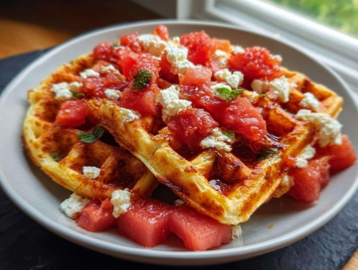 Cottage Cheese Pizza Waffles
