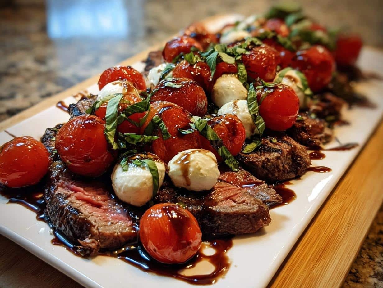 Grilled Balsamic Steak Caprese
