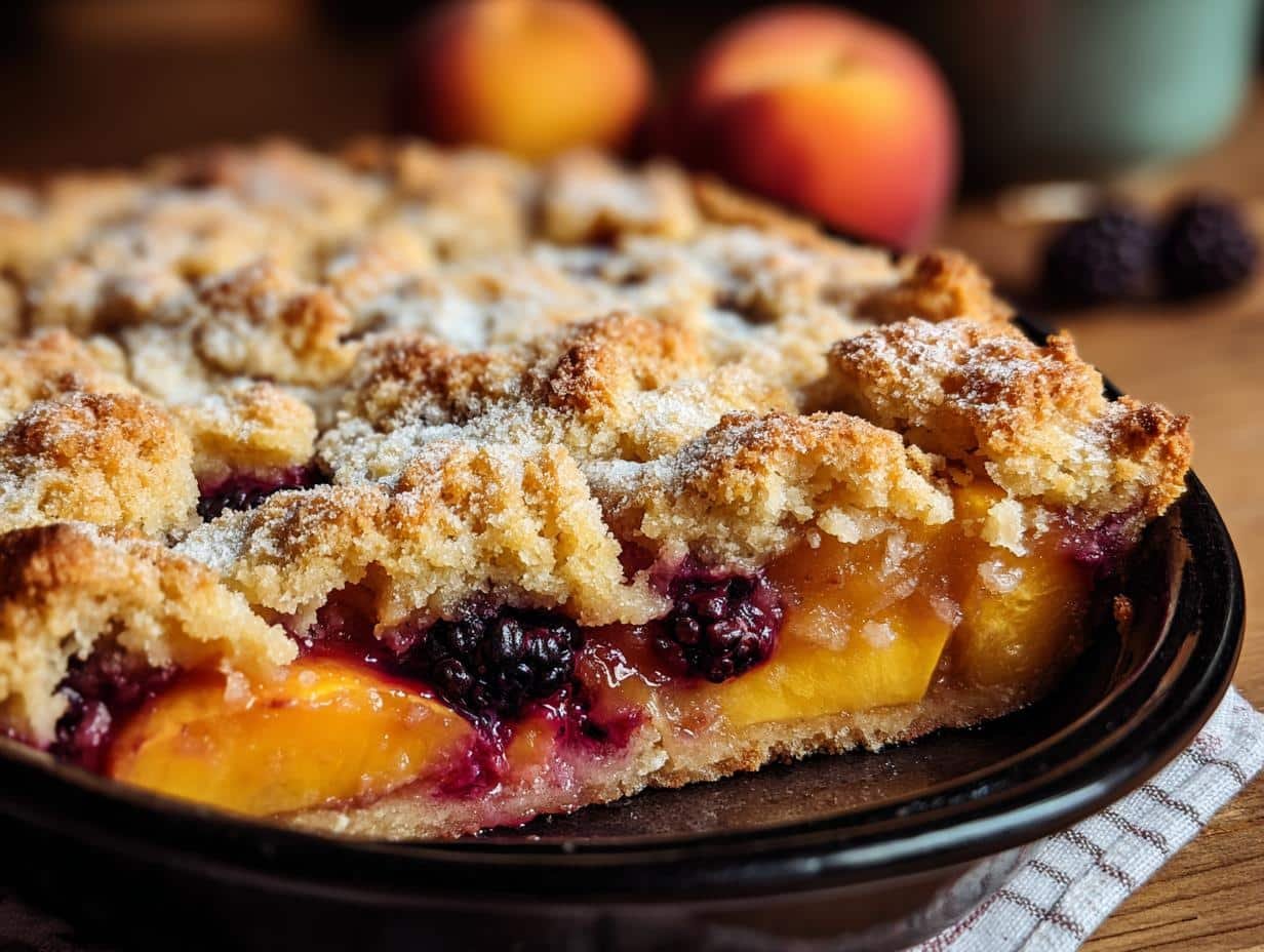 Peach Blackberry Cobbler Bliss: 1 Easy Recipe - Peach Blackberry Cobbler - main visual representation