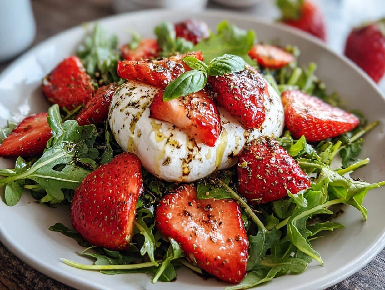 Strawberry Burrata Salad: 10 Minute Magic - Strawberry Burrata Salad - additional detail