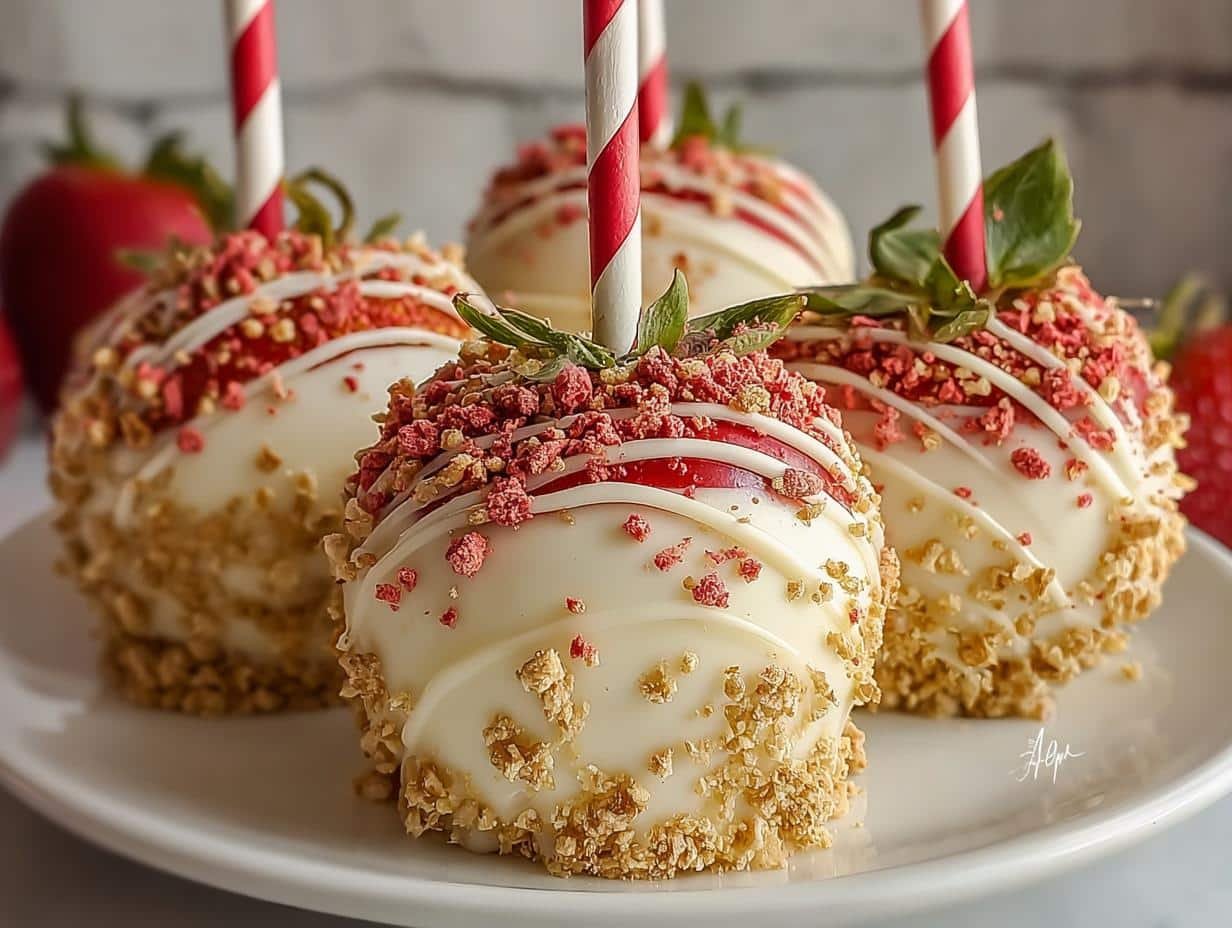 Strawberry Shortcake Candy Apples: Easy Treat - Strawberry Shortcake Candy Apples - additional detail