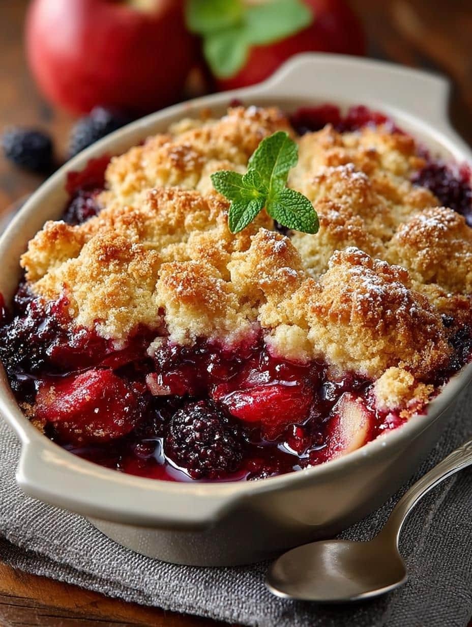 Irresistible Apple Boysenberry Cobbler Recipe - Apple Boysenberry Cobbler - additional detail
