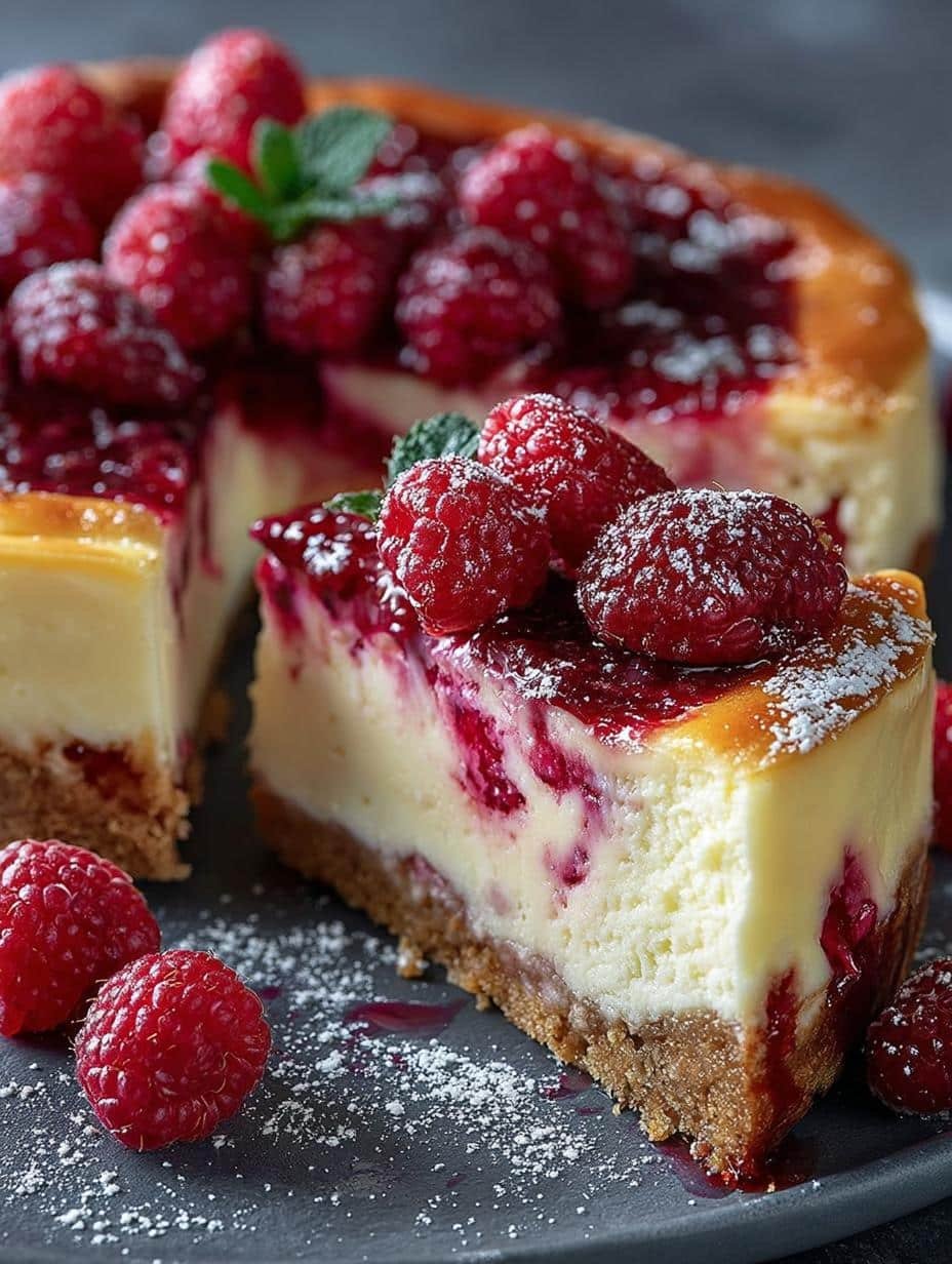 Irresistible Baked Raspberry Cheesecake Recipe to Try - Baked Raspberry Cheesecake - additional detail