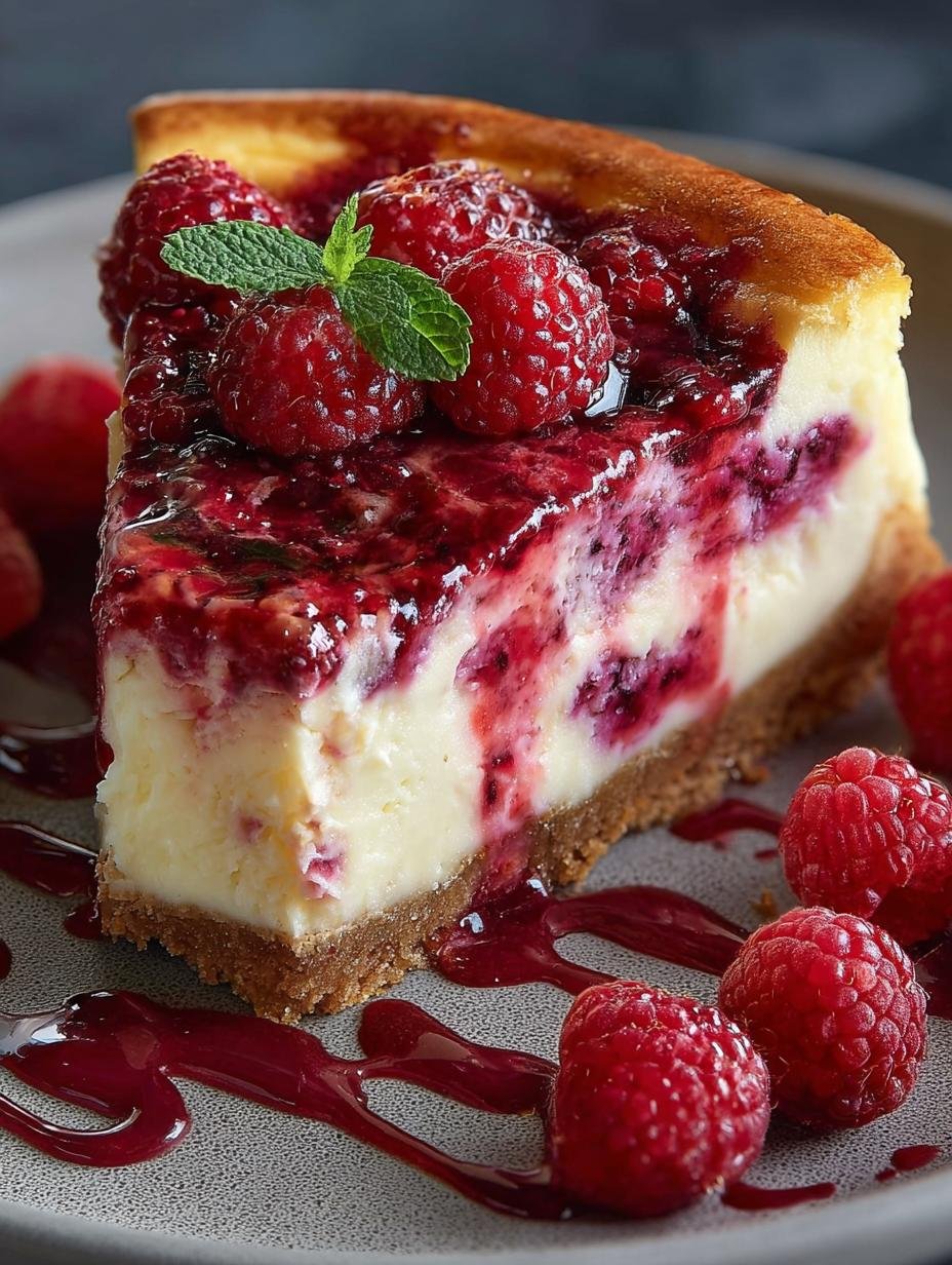 Baked Raspberry Cheesecake