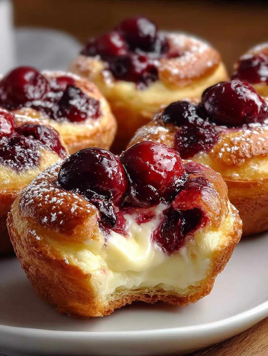 Cherry Cheesecake Crescent Muffins: 8 Irresistible Bites - Cherry Cheesecake Crescent Muffins - main visual representation