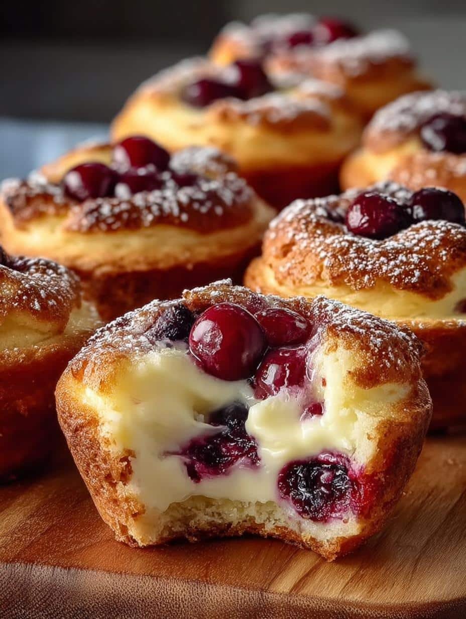 Cherry Cheesecake Crescent Muffins: 8 Irresistible Bites - Cherry Cheesecake Crescent Muffins - additional detail