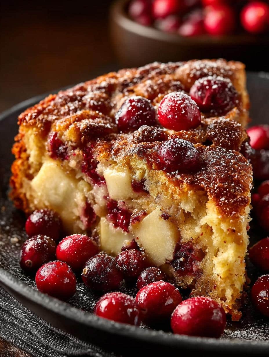 Cranberry Apple Skillet Cake
