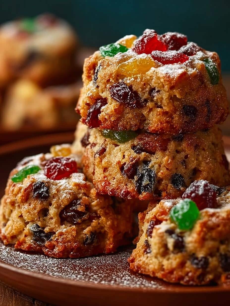 Dense Holiday Fruitcake Cookies