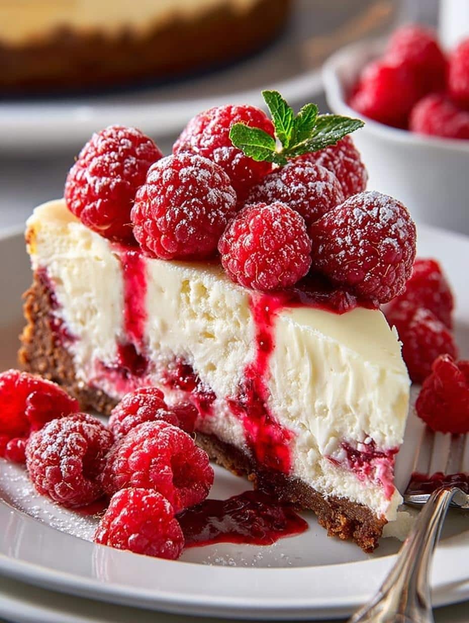 White Chocolate Raspberry Cheesecake: 12 Indulgent Layers - White Chocolate Raspberry Cheesecake - main visual representation