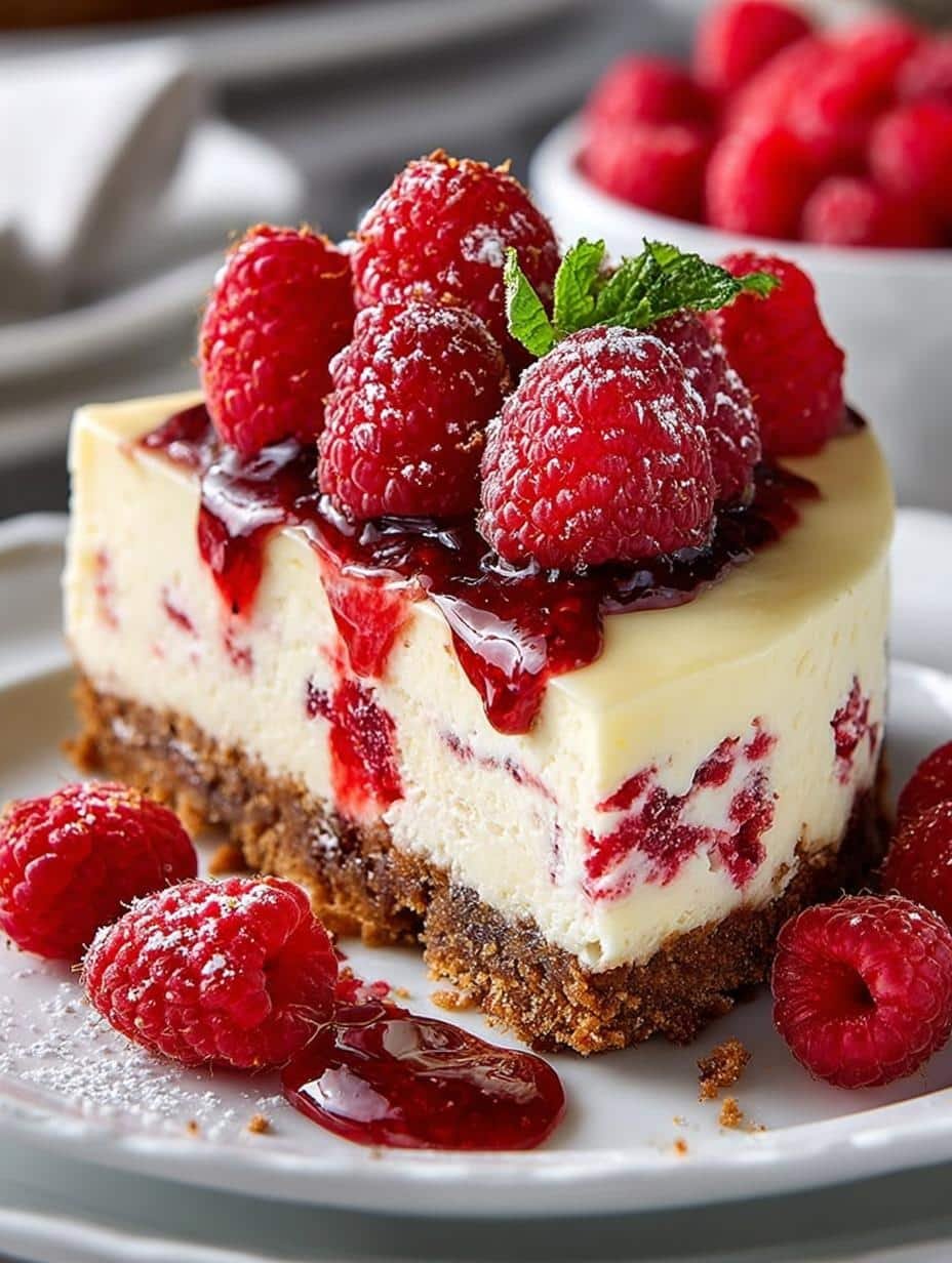 White Chocolate Raspberry Cheesecake