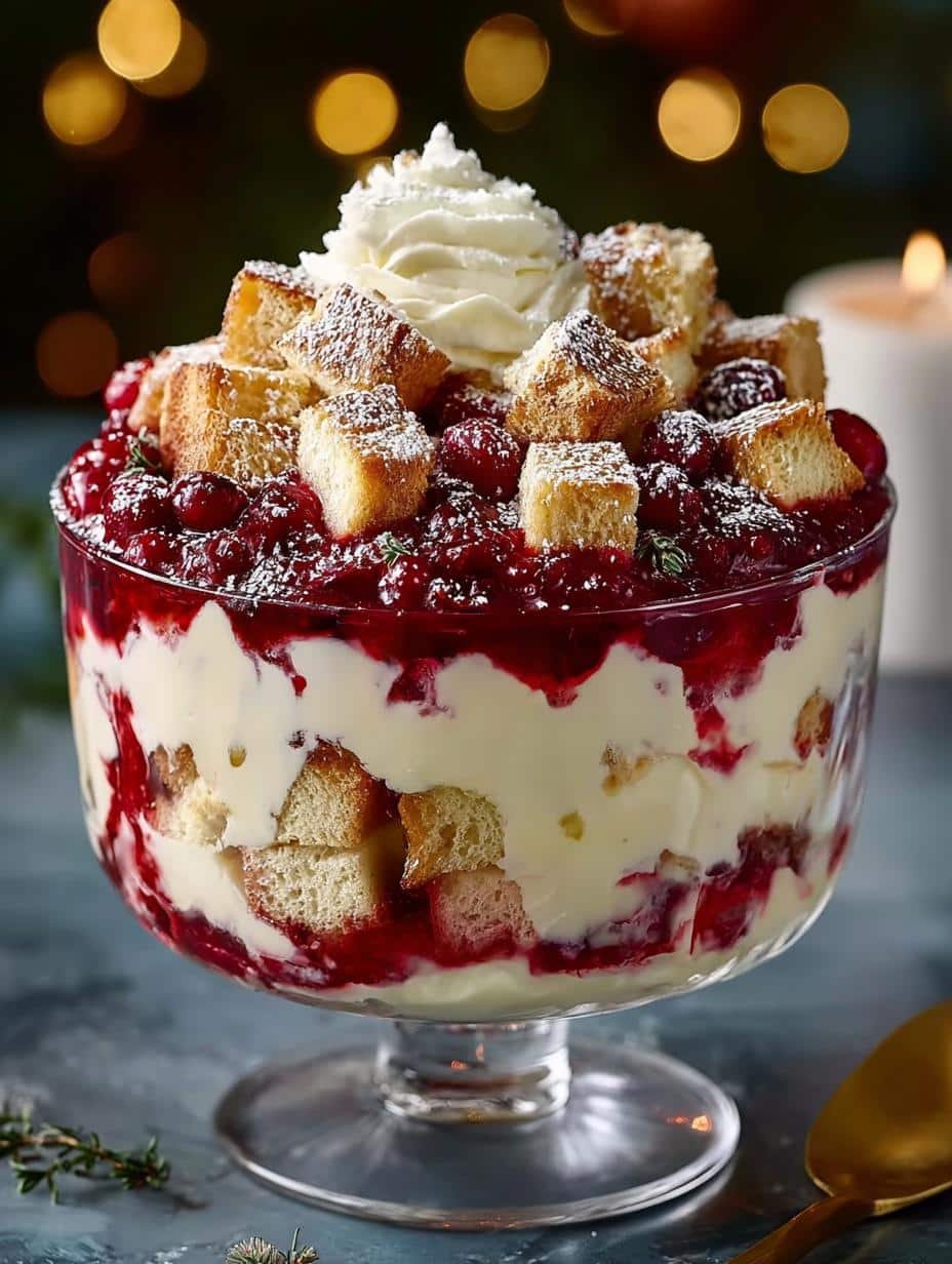 White Christmas Cranberry Trifle: 7 Layers of Festive Delight - White Christmas Cranberry Trifle - main visual representation