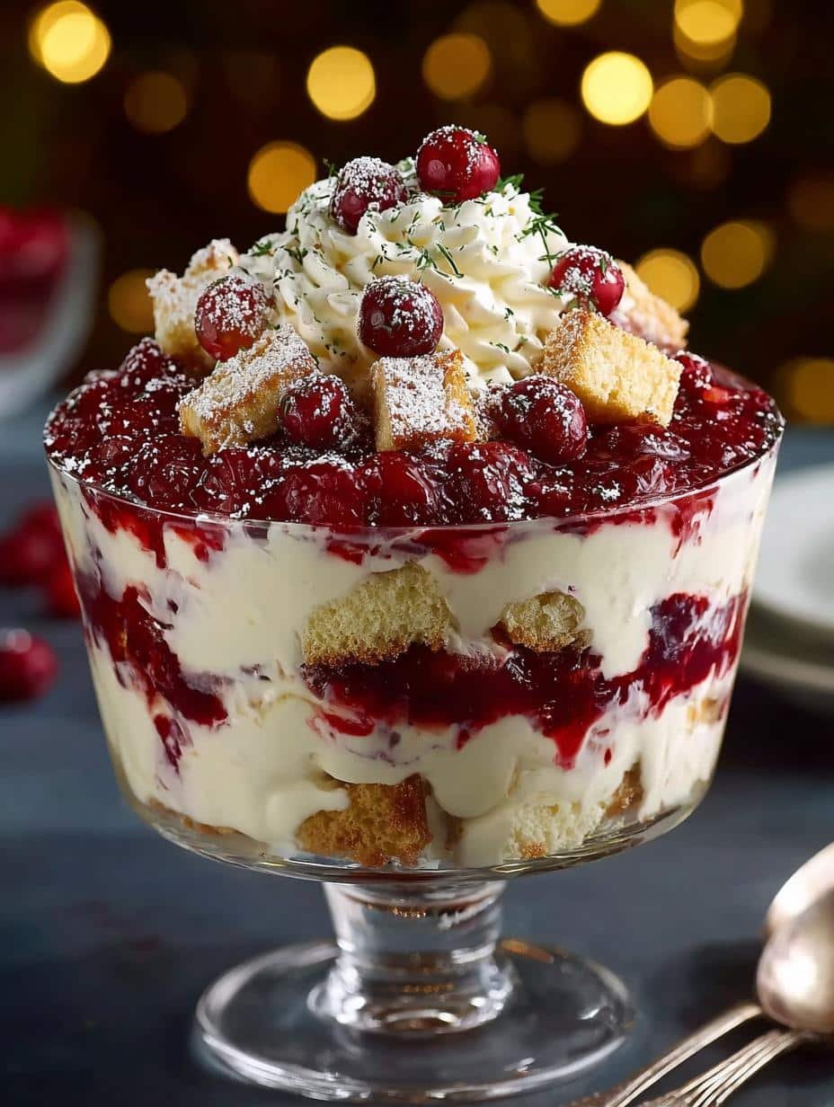 White Christmas Cranberry Trifle