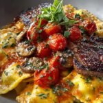 Creamy Tomato Mushroom Ravioli