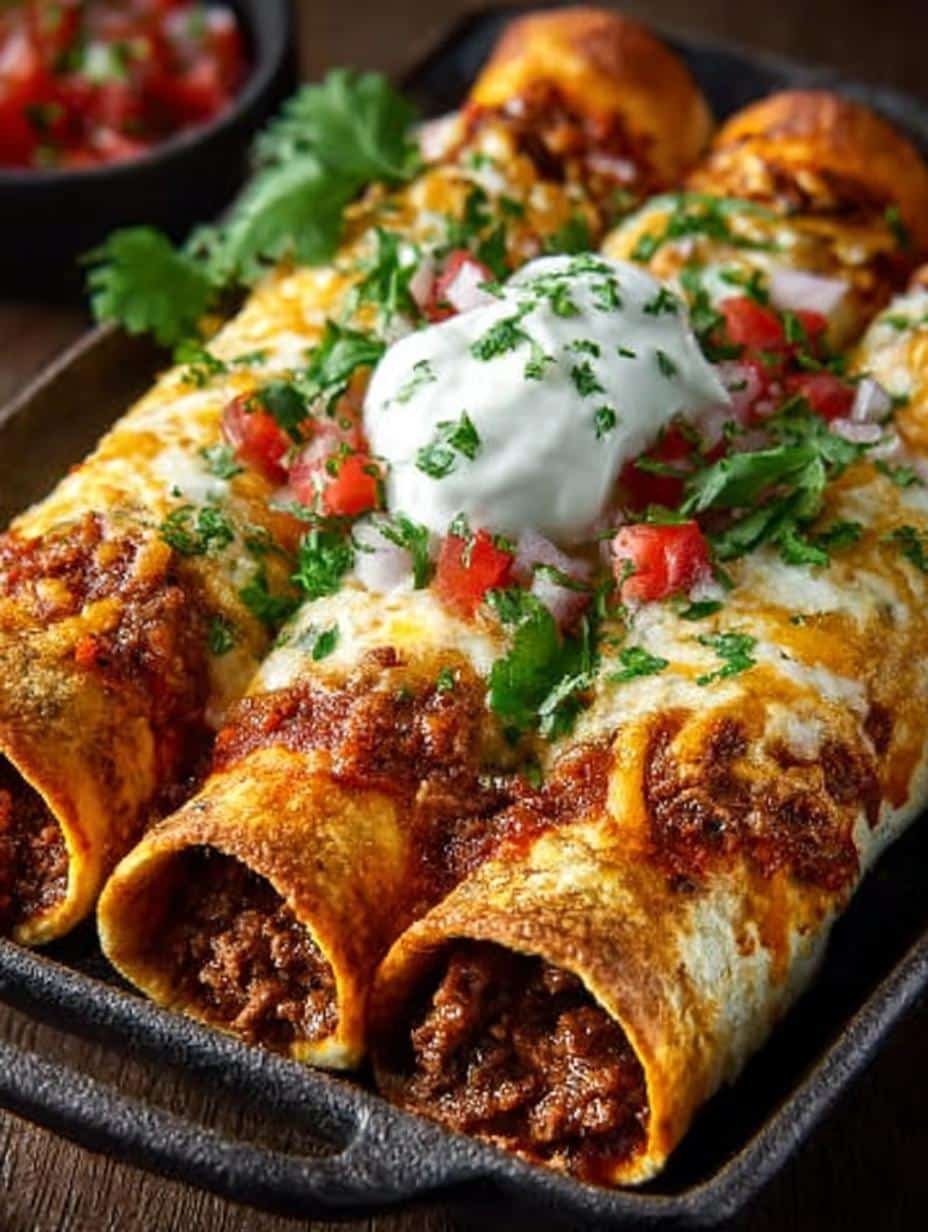 Crispy Cheesy Beef Taquitos