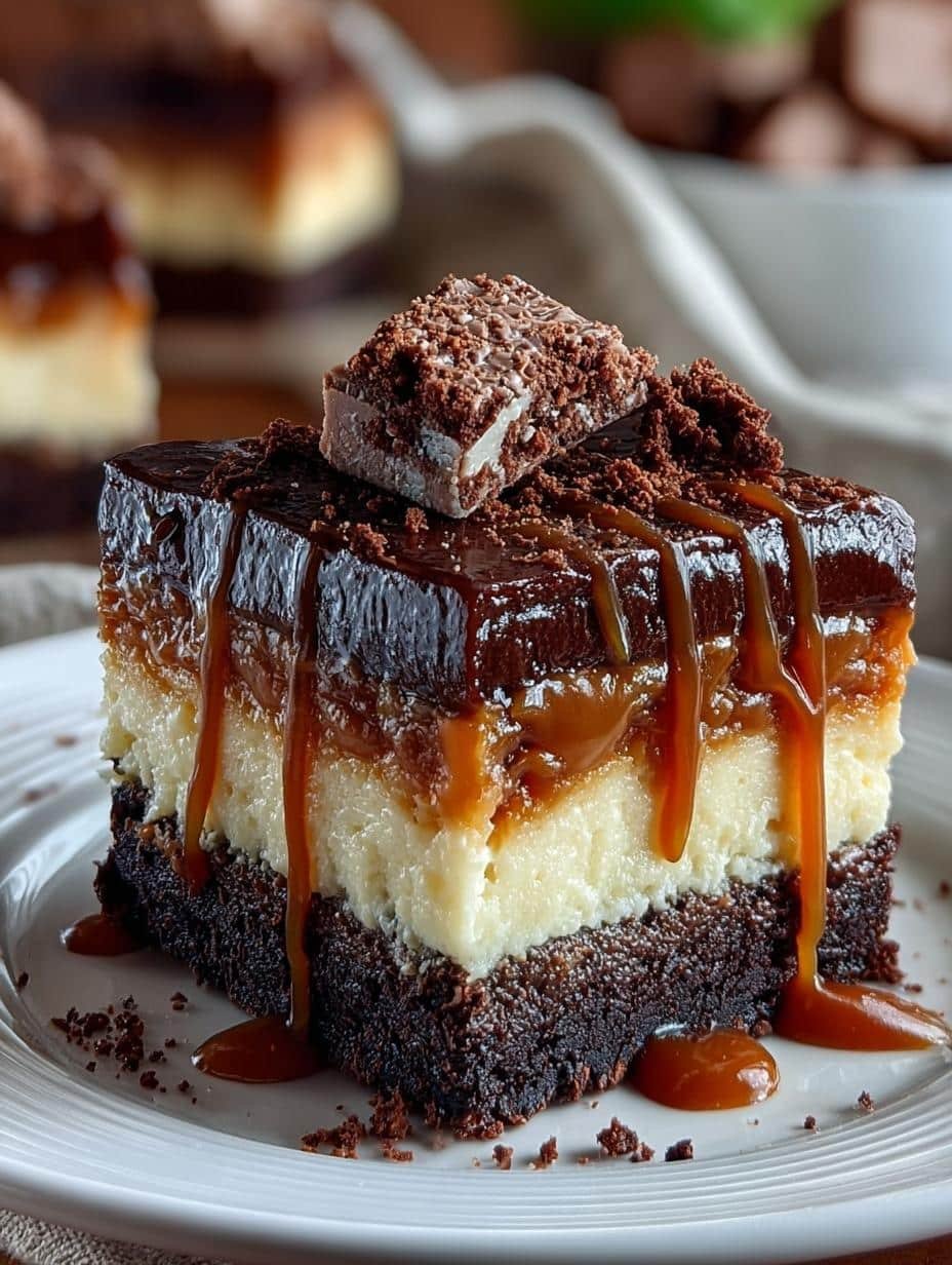 Decadent Caramel Brownie Cheesecake