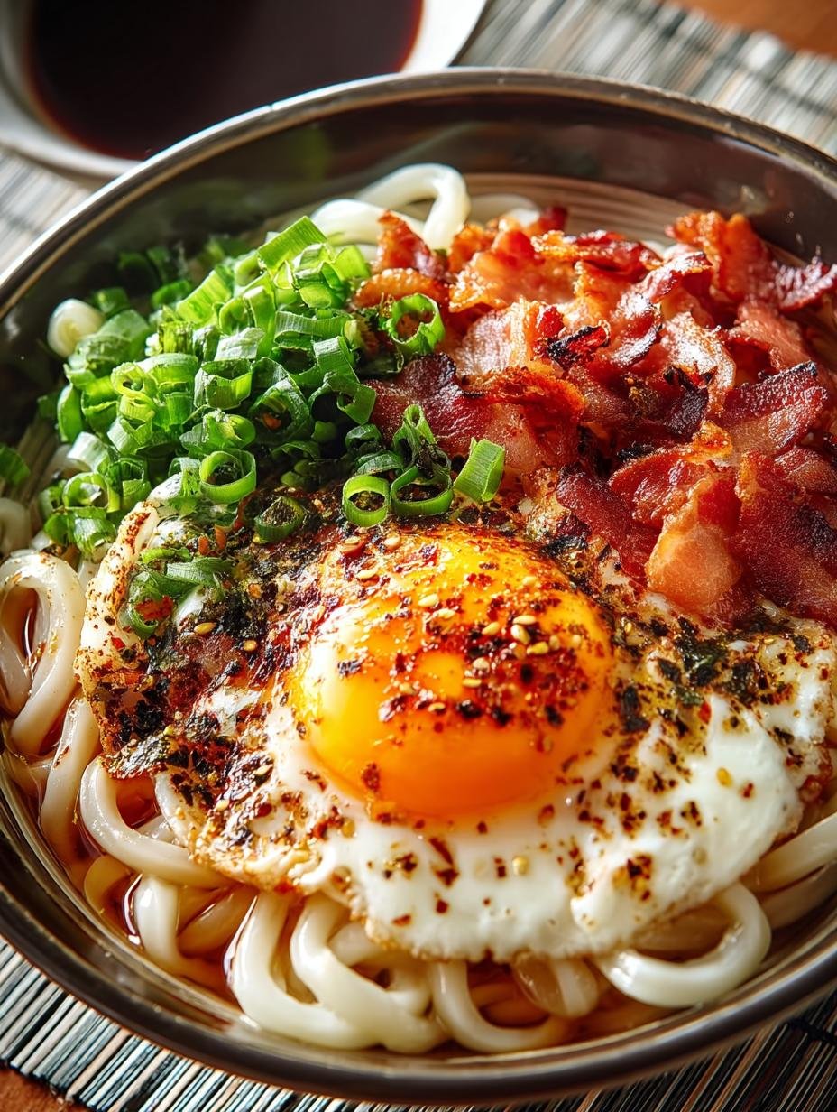 Delicious Egg Bacon Breakfast Udon for a Hearty Start - Egg Bacon Breakfast Udon - additional detail
