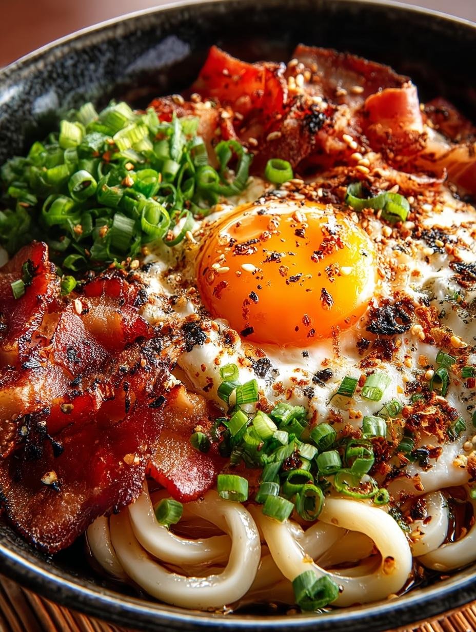 Egg Bacon Breakfast Udon