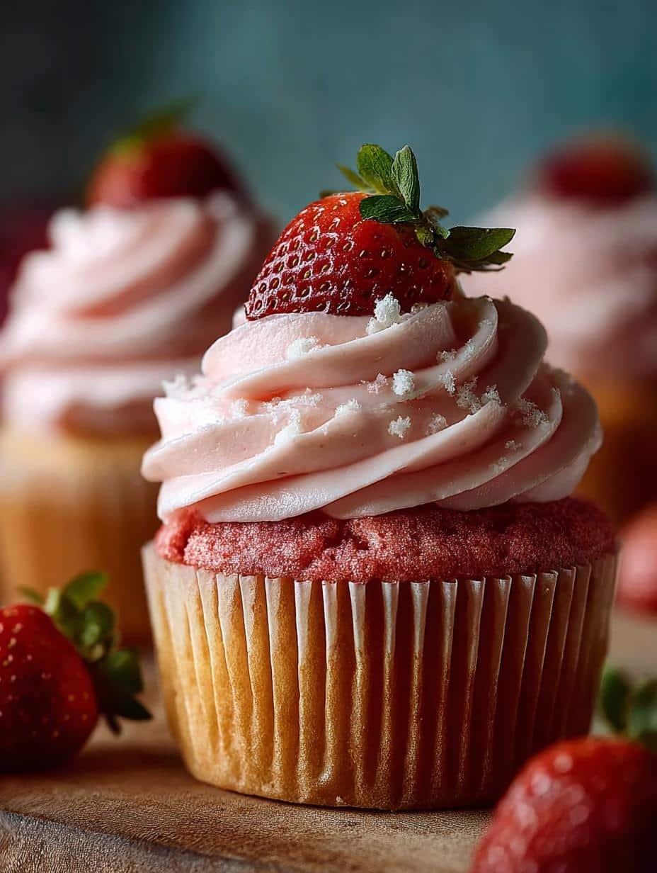 Fresh Strawberry Cupcakes: 12 Irresistible Treats to Love - Fresh Strawberry Cupcakes - additional detail