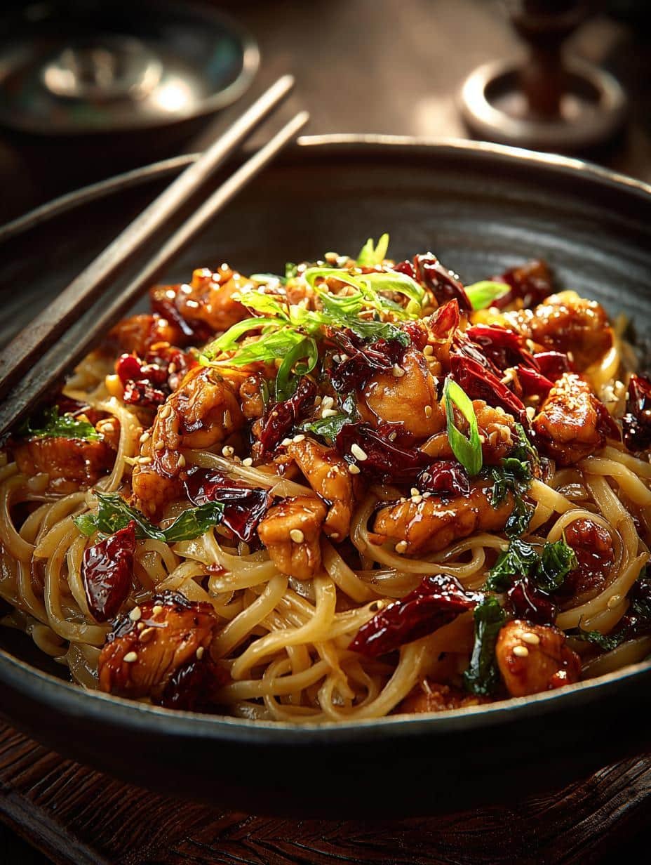 Kung Pao Chicken Noodles