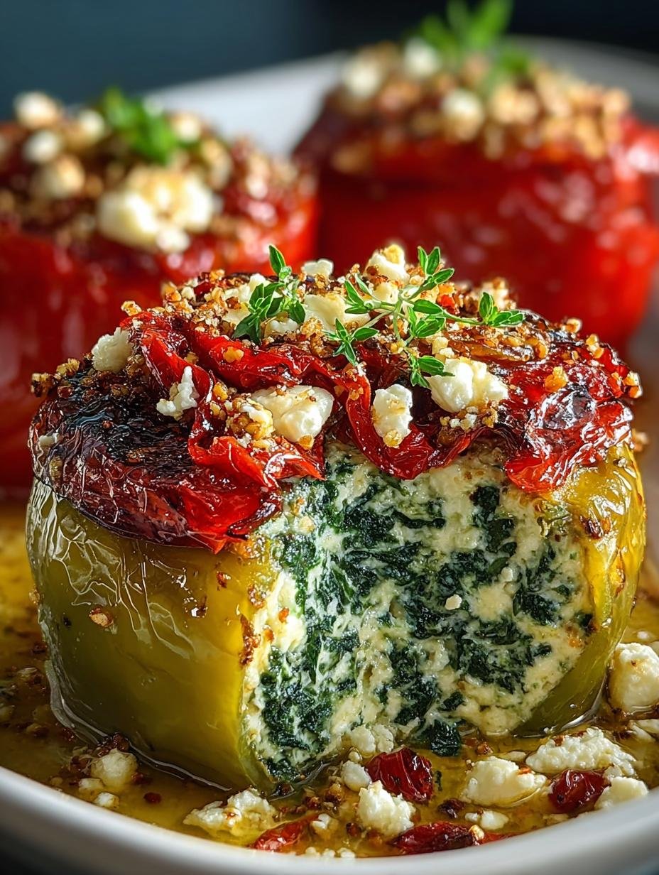 Mediterranean Spinach Feta Stuffed Peppers Delightful Recipe - Mediterranean Spinach Feta Stuffed - main visual representation
