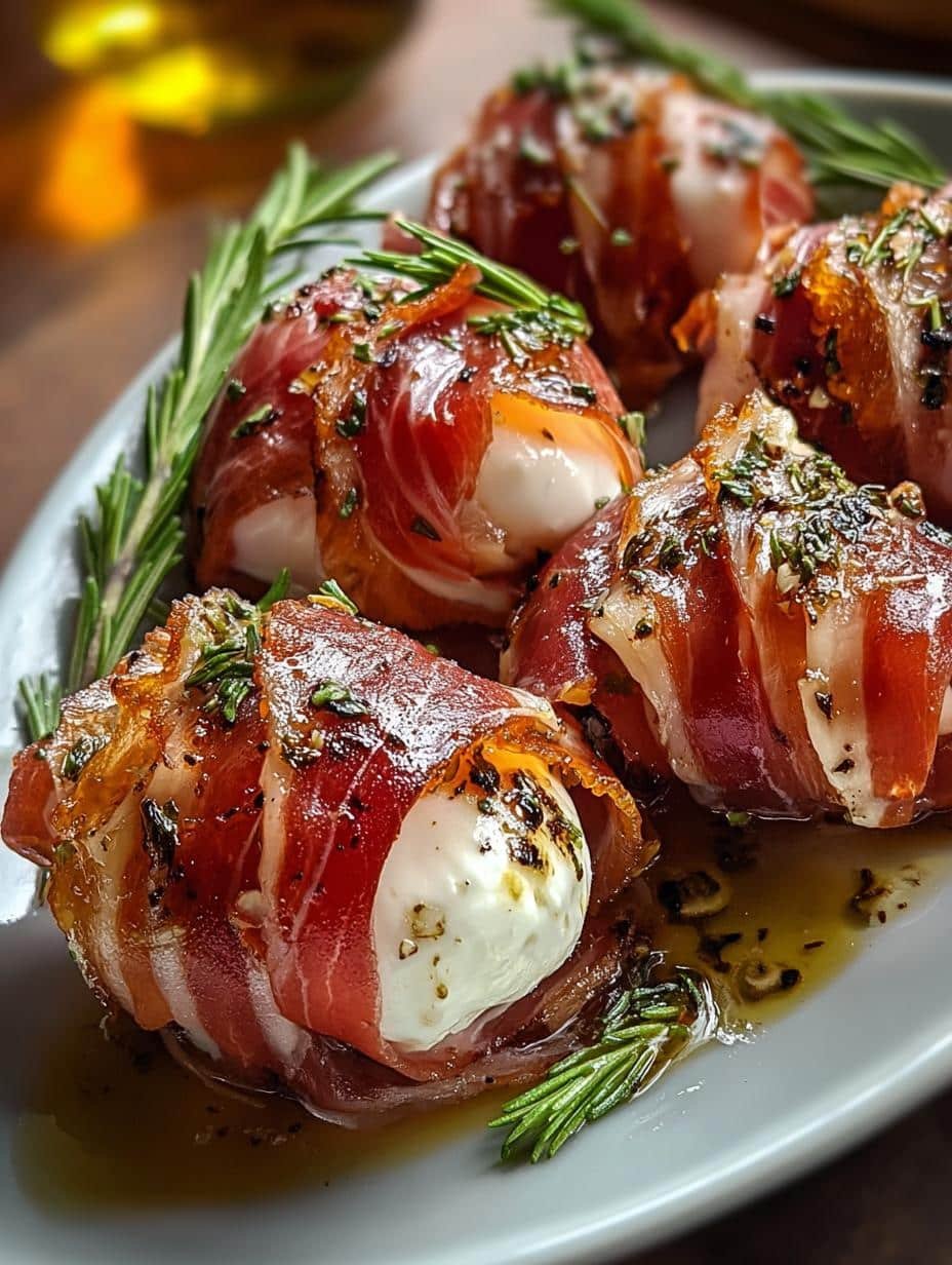 Prosciutto Wrapped Mozzarella Bites