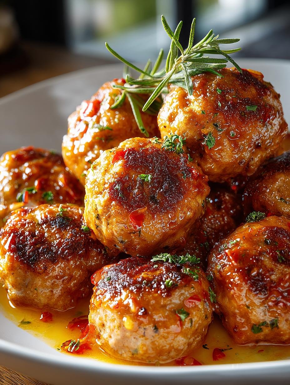 Delicious Spicy Chicken Meatballs with a Kick - Spicy Chicken Meatballs - main visual representation