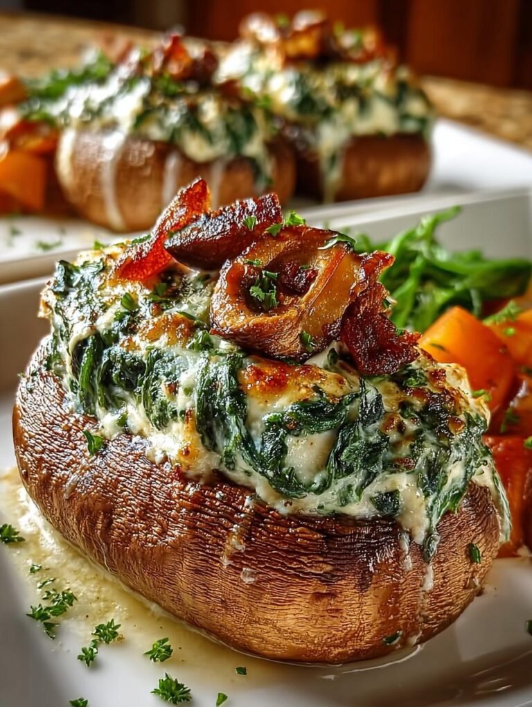 Creamy Mushroom Spinach Stuffed