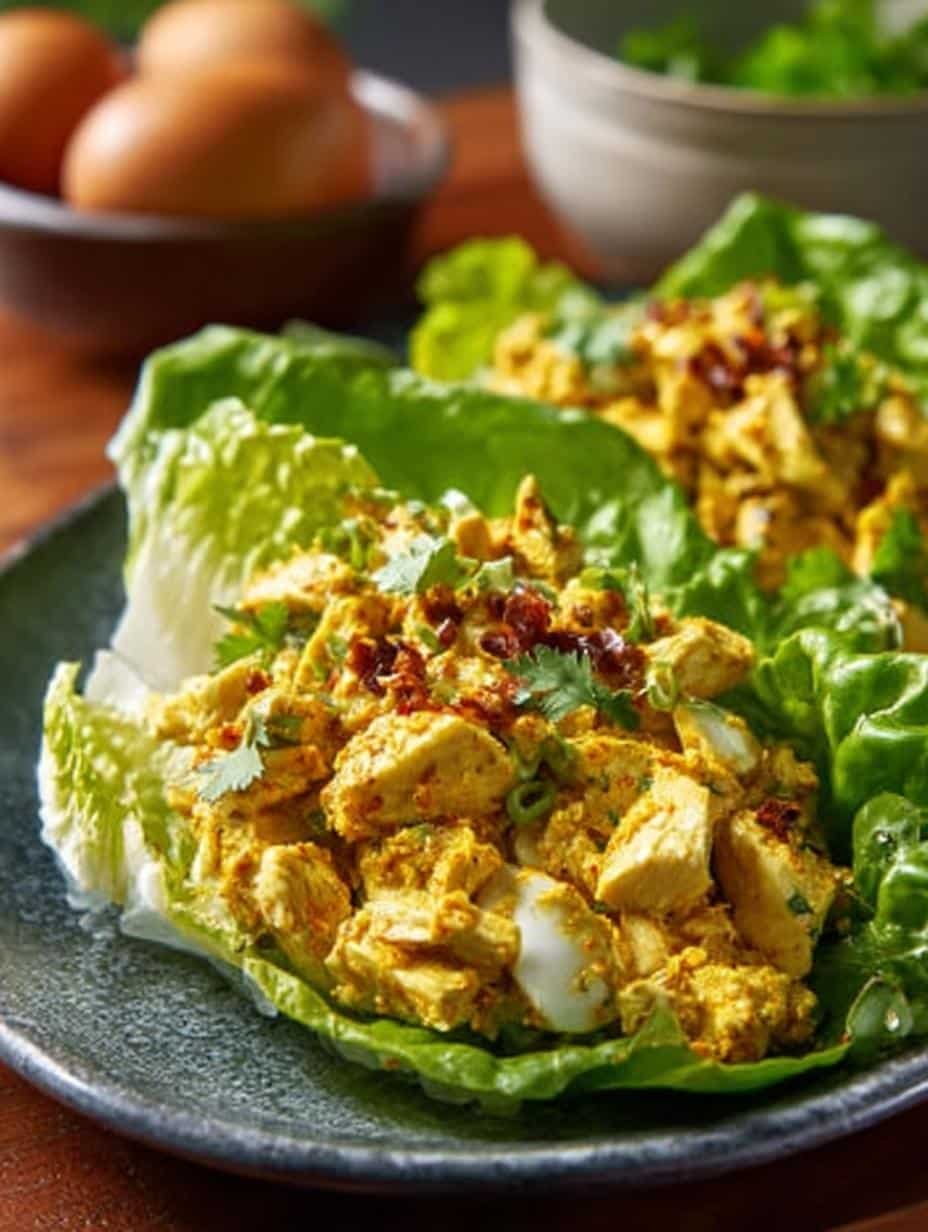Curried Chicken Salad Lettuce Boats: A Flavorful Delight - Curried Chicken Salad Lettuce - main visual representation