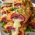 Keto Crispy Reuben Roll