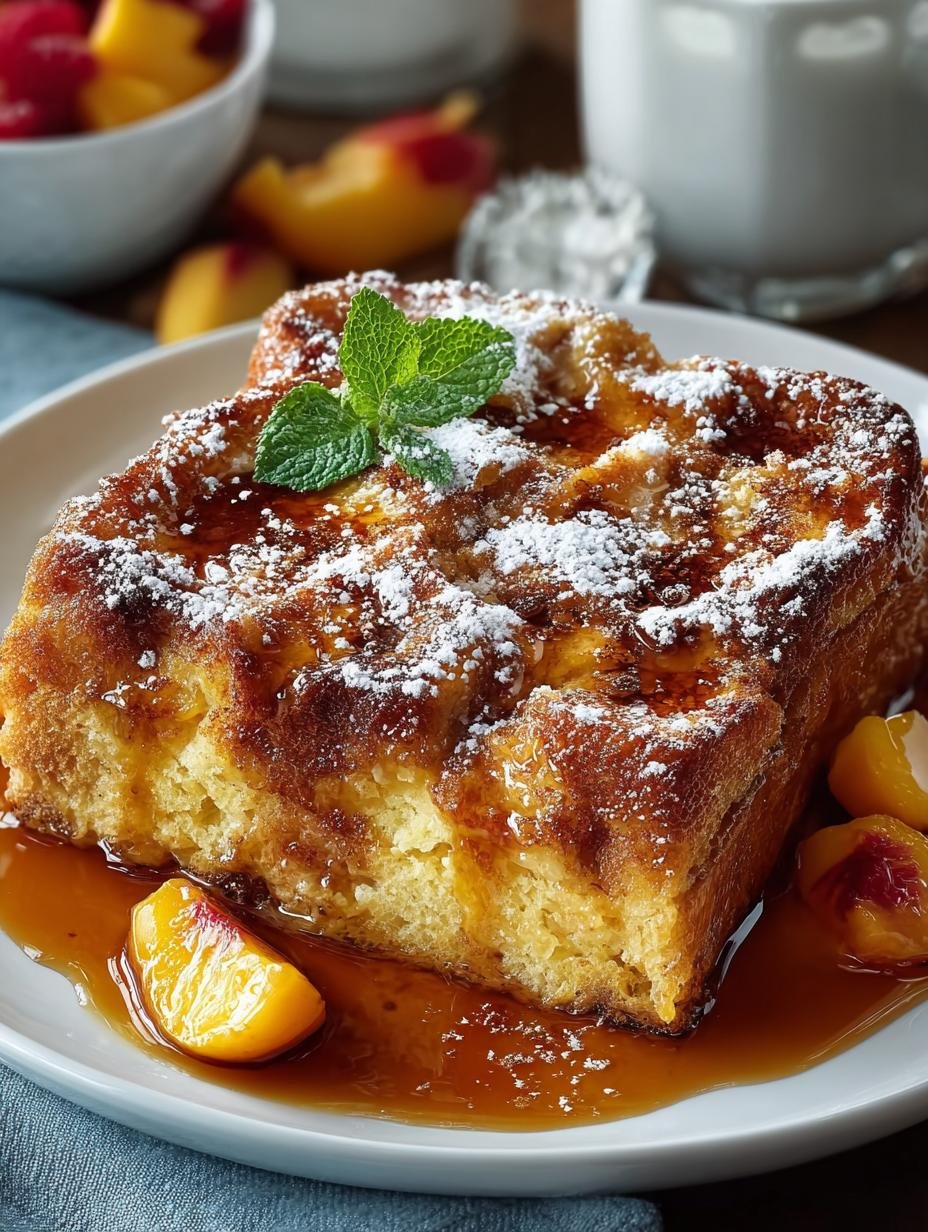 Peach Cobbler French Toast Bake: 7 Irresistible Steps - Peach Cobbler French Toast - additional detail