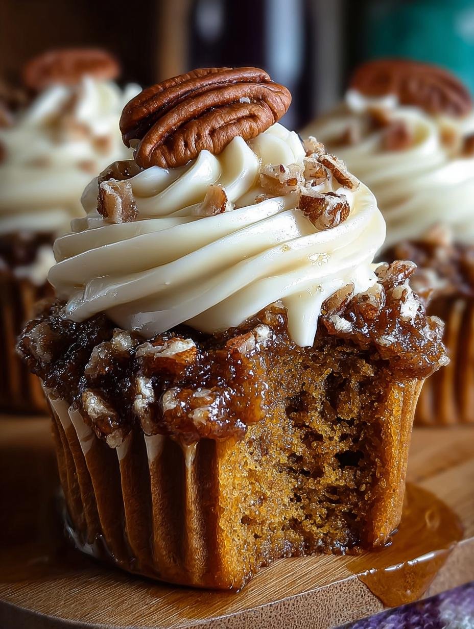 Delicious Pecan Pie Pumpkin Cupcakes Recipe - Pecan Pie Pumpkin Cupcakes - main visual representation