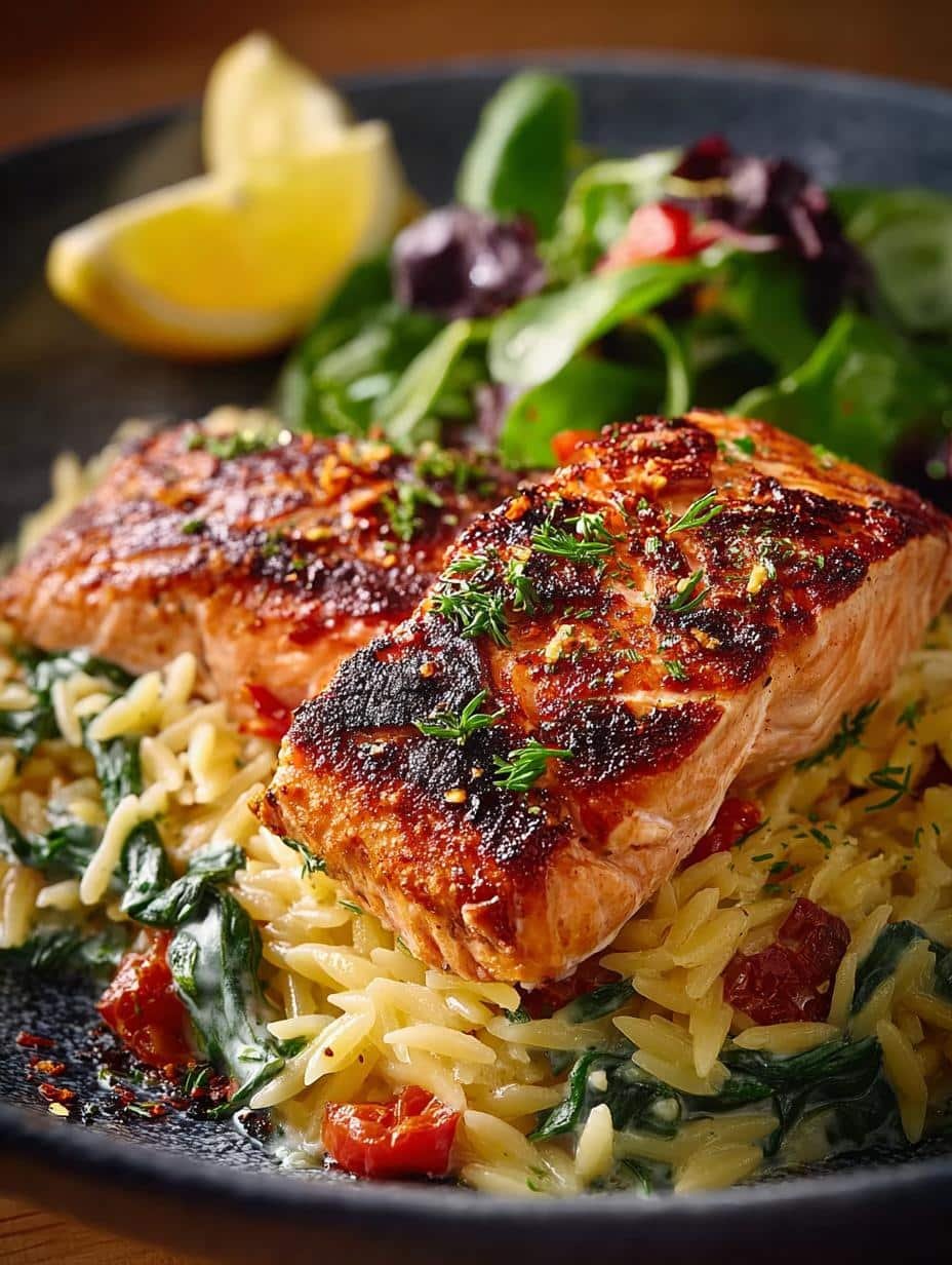 Salmon Orzo Creamy Flavorful