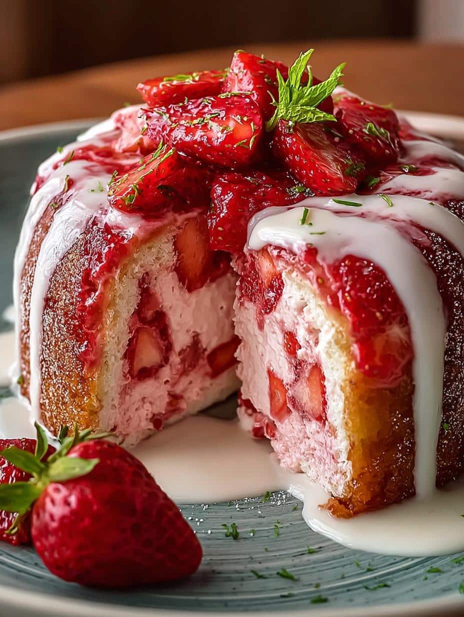 Strawberry Cream Cheese Pound Cake: 12 Delicious Servings - Strawberry Cream Cheese Pound - main visual representation